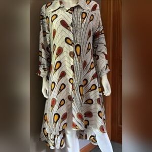 Step In Style African Peacock Shirt Dress.